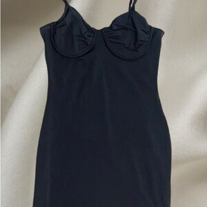 H&M Black Slip Dress with Built-In Cups